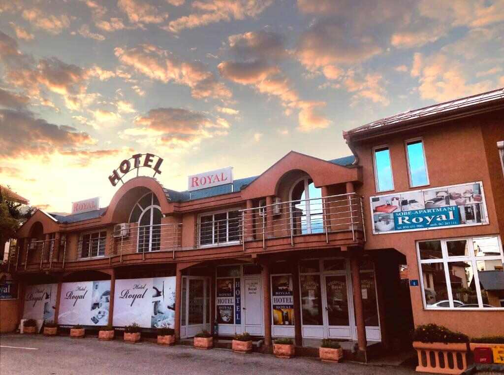 Hotel Royal building at sunset in Bijelo Polje